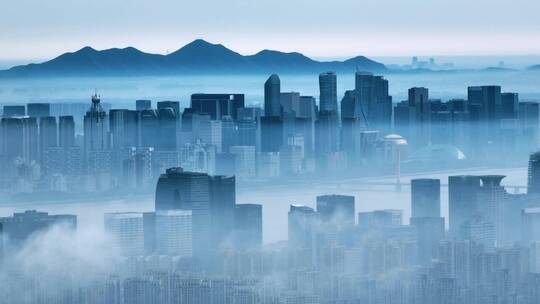 杭州城市云雾