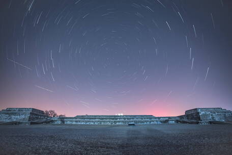 西安 大明宫 星轨 星空 含元殿 唯美