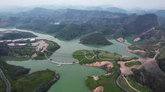 湖南郴州高倚岭风景区丹霞地貌航拍