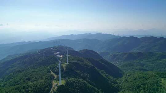 四川省广元市黑石坡新能源风力发电风车旅游