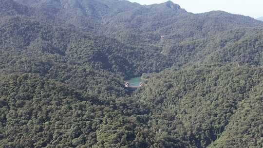 祖国大好河山肇庆鼎湖山5A景区蝴蝶湖航拍