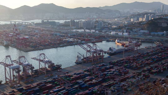 韩国水港延时视频素材模板下载