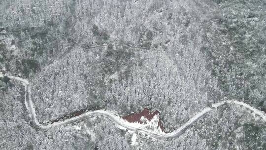 航拍冬天雪景