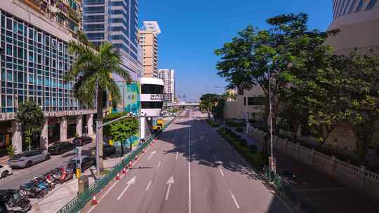 澳门道路澳门友谊大马路日景固定延时