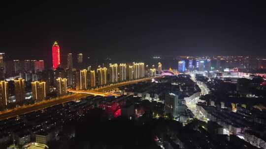 芜湖城市夜景灯光航拍