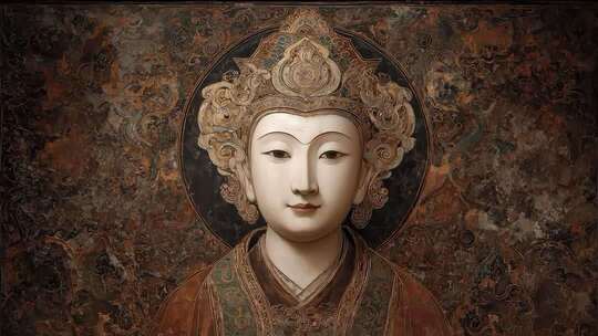 庄严佛像艺术画风展现东方神秘色彩