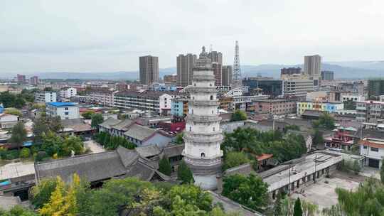 山西古建 晋中市太谷白塔视频素材模板下载