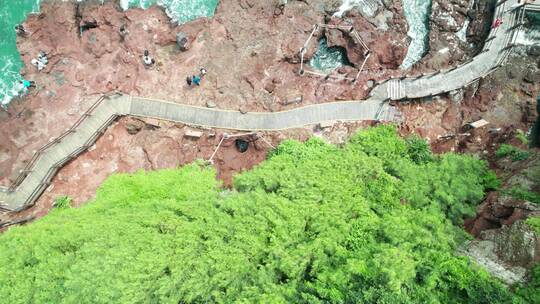 海浪浪花冲击岩石素材航拍