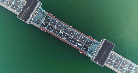 航拍俯拍天津海门大桥