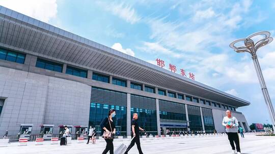 邯郸东站高铁站延时视频素材模板下载