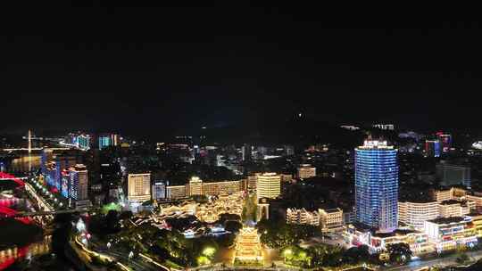 四川宜宾合江门广场夜景