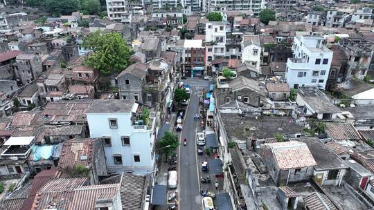 江门航拍老城区航拍江门古城建筑风光