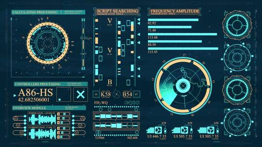 科技科幻HUD屏幕交互界面大数据互联网UI界面 (5)视频素材模板下载