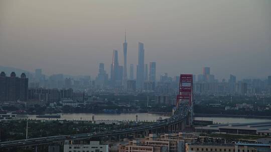 广州新光大桥日转夜视频素材模板下载