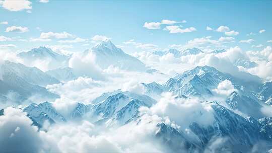 大气壮阔唯美雪山风光 连绵不断的广阔山脉