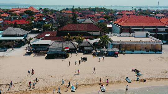 巴厘岛登巴萨南湾海滩航拍视频素材模板下载