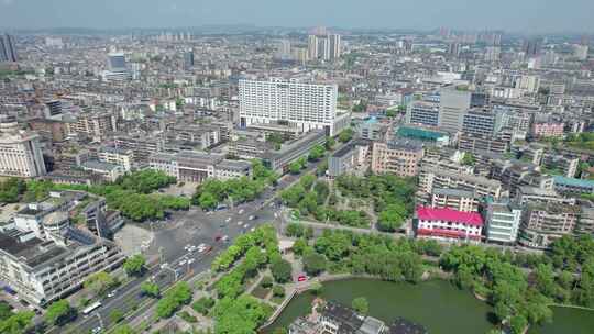 湖南湘潭市雨湖区雨湖公园4k航拍