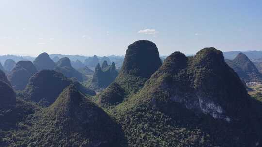 广西桂林阳朔山水桂林喀斯特地貌航拍