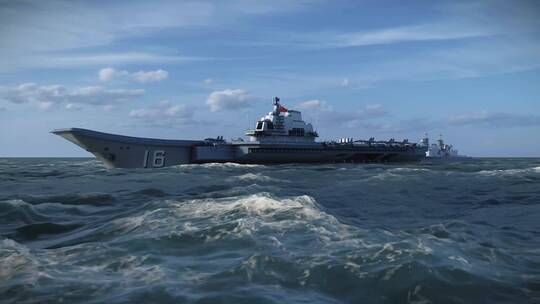 辽宁舰国产航母舰队中国海军4k军事片头视频素材模板下载
