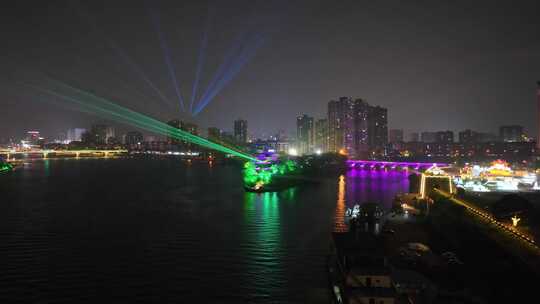 湖南衡阳石鼓书院夜景航拍