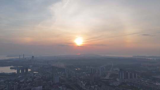 航拍江西九江城市宣传片地标建筑