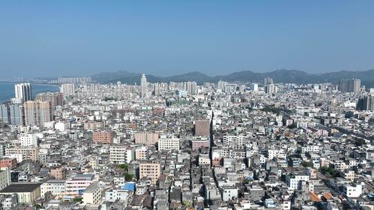 汕尾航拍汕尾市城区建筑风光城镇居民区楼房