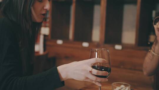 情侣喝葡萄酒视频素材模板下载