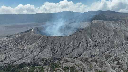 印尼爪哇岛布罗莫火山航拍自然风光