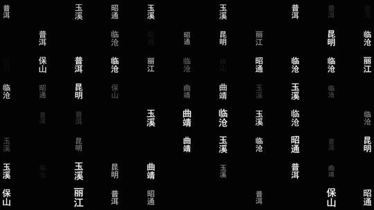 云南省各城市文字动画背景
