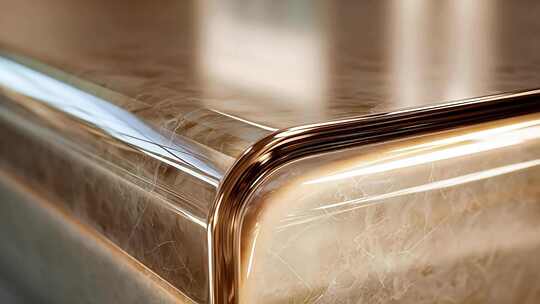 大理石台面金属包边特写