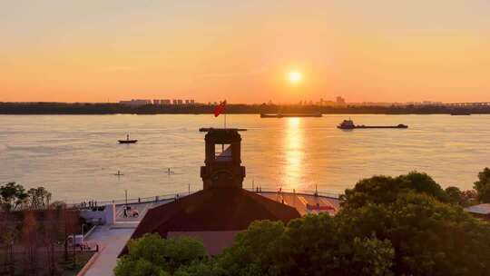 2025长江日出落日晚霞 芜湖长江三桥