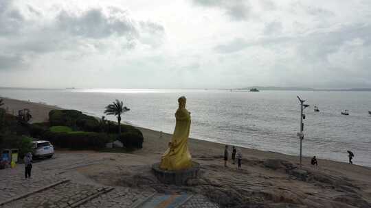 厦门 环岛路 风光 沙滩 海岸线 妈祖雕像