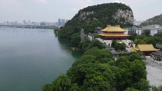 4K航拍广西柳州文庙历史文化古建筑视频素材模板下载