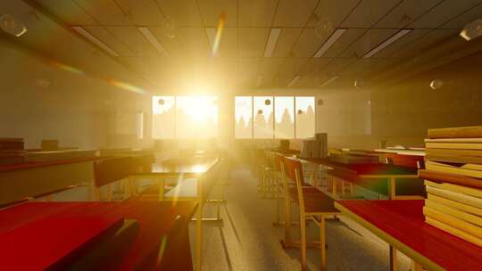 阳光唯美学校空教室课堂