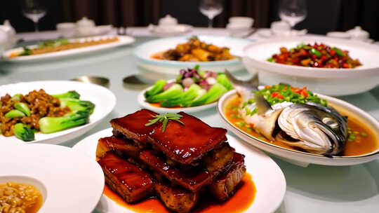 丰盛的中式宴席