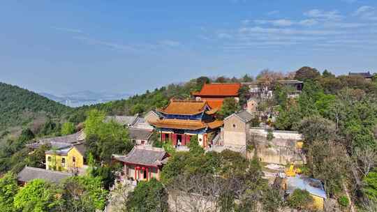 航拍春天云龙湖风景区兴化禅寺,徐州寺庙