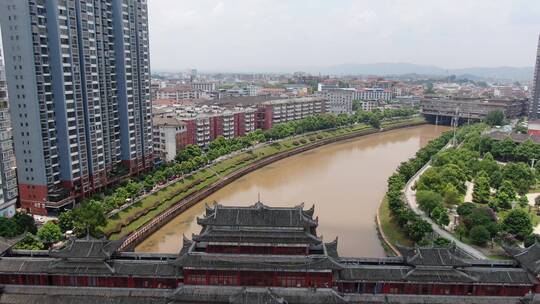 航拍侗族少数民族特色建筑风雨桥视频素材模板下载