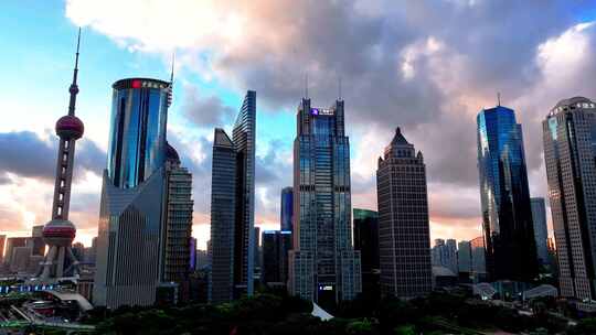 4K拍摄上海城市建筑地标风光