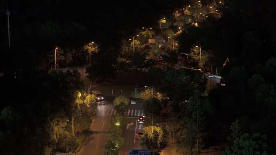 上海马路车流夜景