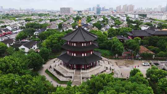 苏州寒山寺航拍