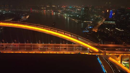 卢浦大桥夜景航拍合集