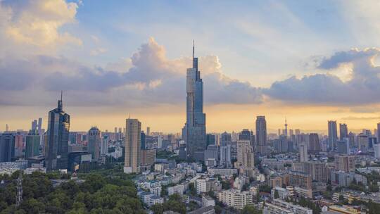 南京城市中心紫峰大厦延时南京CBD延时