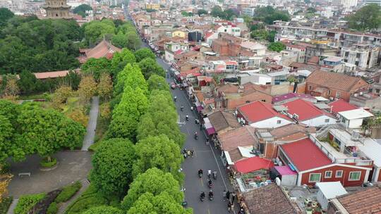 泉州航拍西街东西塔市区开元寺风景名胜古迹