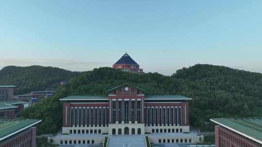 深圳光明区中山大学校区航拍学校建筑风光