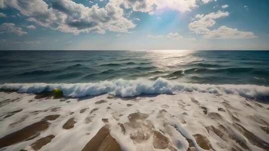 阳光海浪沙滩海景