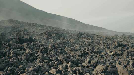 火山，烟雾，岩石，危地马拉