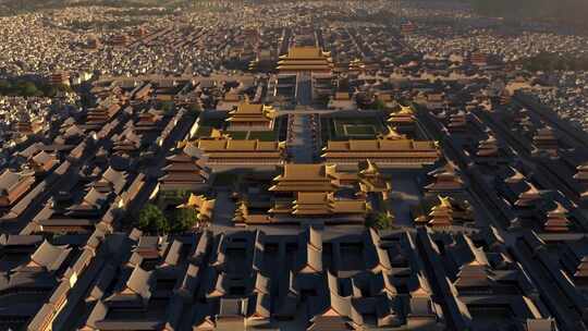 俯瞰古代宫殿建筑群