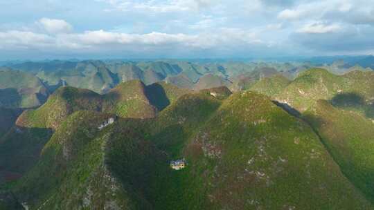 航拍桂林山水喀斯特地貌