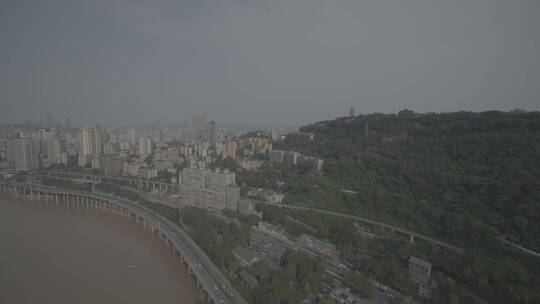 重庆城市轻轨航拍空境视频素材模板下载