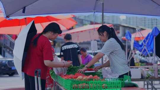 农贸市场买菜视频素材模板下载